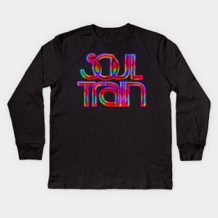 Soul Train-Neon Glow Style Kids Long Sleeve T-Shirt